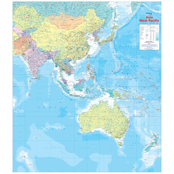 Asia & West Pacific Wall Map